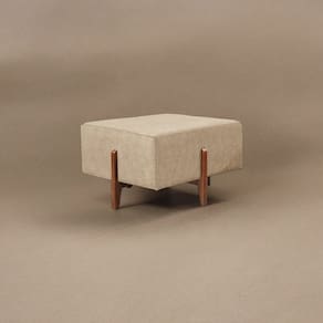 Puff Banqueta em Madeira Maciça Zurik Luxo Bege