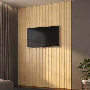 Painel Ripado de Poliestireno 9 Barras de 2,85m X12,2cm Venda em 2,94m² Eucalipto
