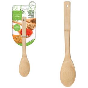 Colher de Bambu 29cm Ecologico Chique Gourmet Cozinhar e Servir - Profissional Resistente Natural - PANAMI