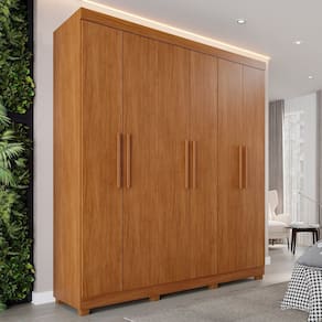 Guarda-Roupa 6 Portas 4 Gavetas Paris Espresso Móveis Cinamomo