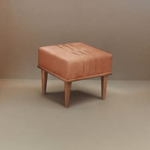 Puff Banqueta Madeira Maciça Maya Luxo Terracota