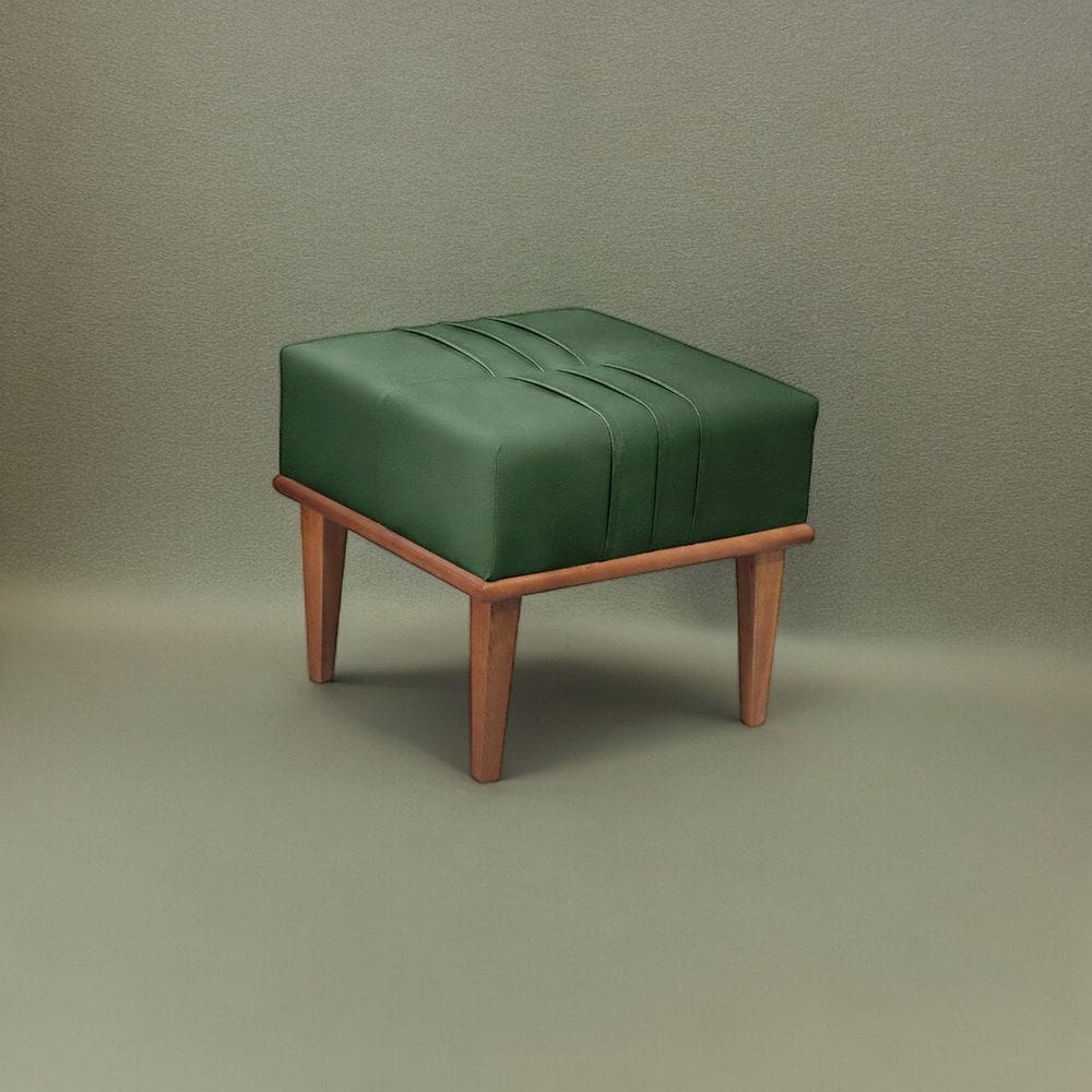 Puff Banqueta Madeira Maciça Maya Luxo Verde