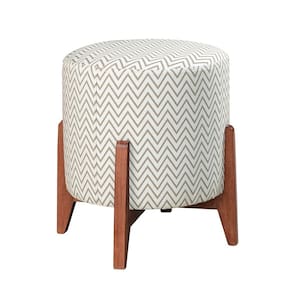 Puff Banqueta Madeira Maciça Thor Luxo Chevron