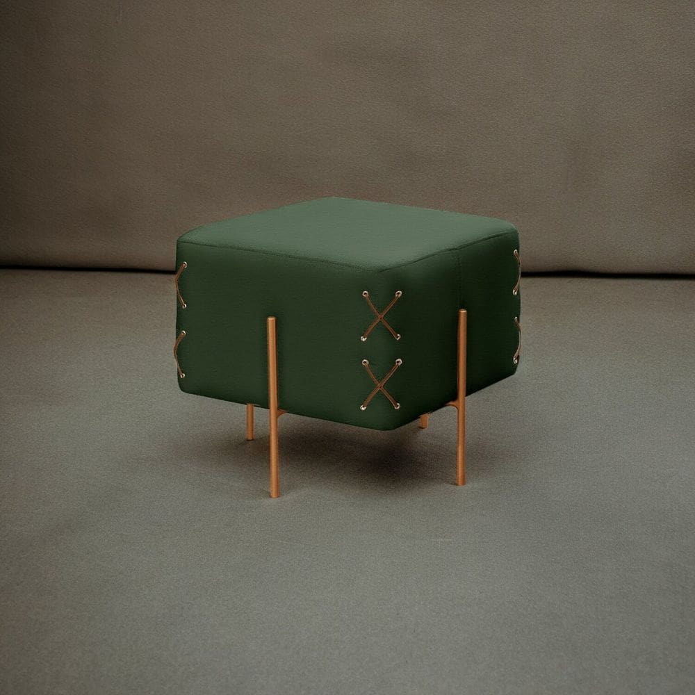 Puff Banqueta 45cm X 45cm Eros Luxo Verde