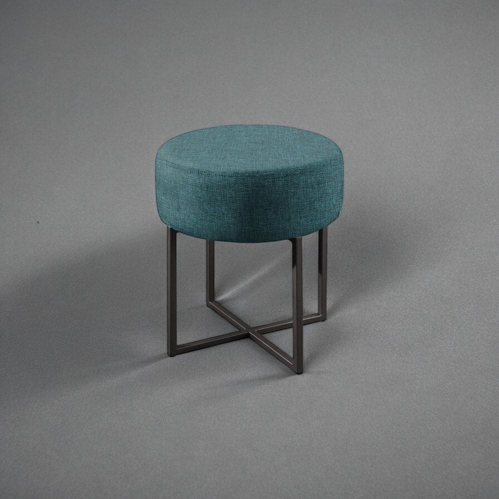 Puff Banqueta 40cm X 45cm Otávio Luxo Azul