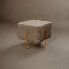 Puff Banqueta 45cm X 45cm Eros Luxo Cappuccino