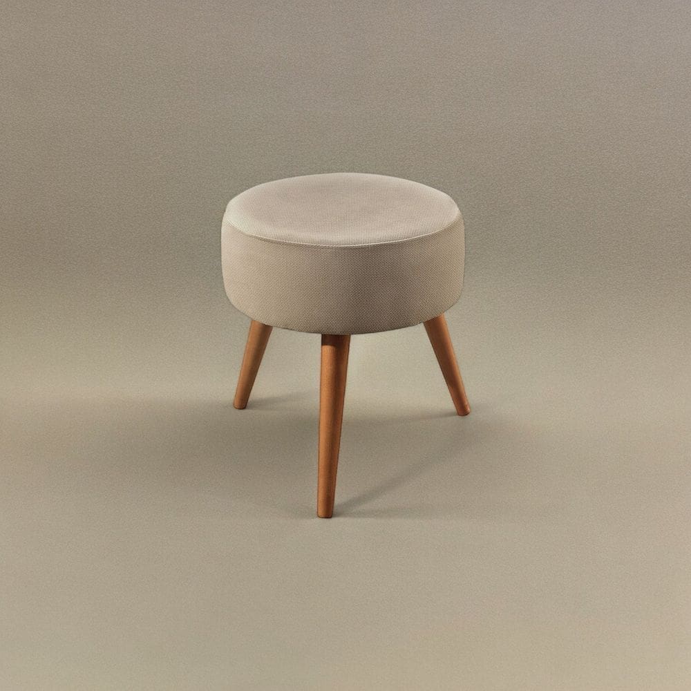 Puff Banqueta em Madeira Maciça Lippe Bege