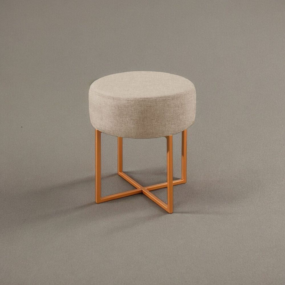 Puff Banqueta 40cm X 45cm Otávio Luxo Bege