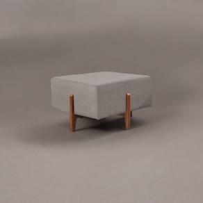 Puff Banqueta em Madeira Maciça Zurik Luxo Cinza