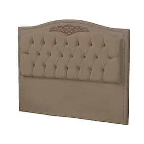 Cabeceira Casal Estofada Para Cama Box Ayla Veludo Cor Capuccino