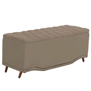 Cabeceira Casal Estofada Para Cama Box Ayla Veludo Cor Capuccino