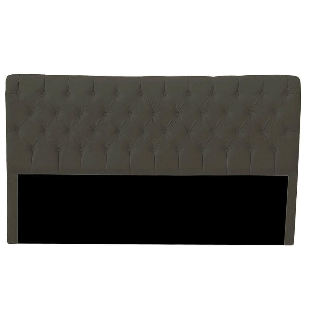 Cabeceira Casal Estofada Para Cama Box Glass Veludo Cor Tabaco