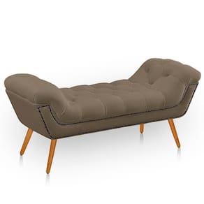 Cabeceira Casal Estofada Para Cama Box Ayla Veludo Cor Capuccino