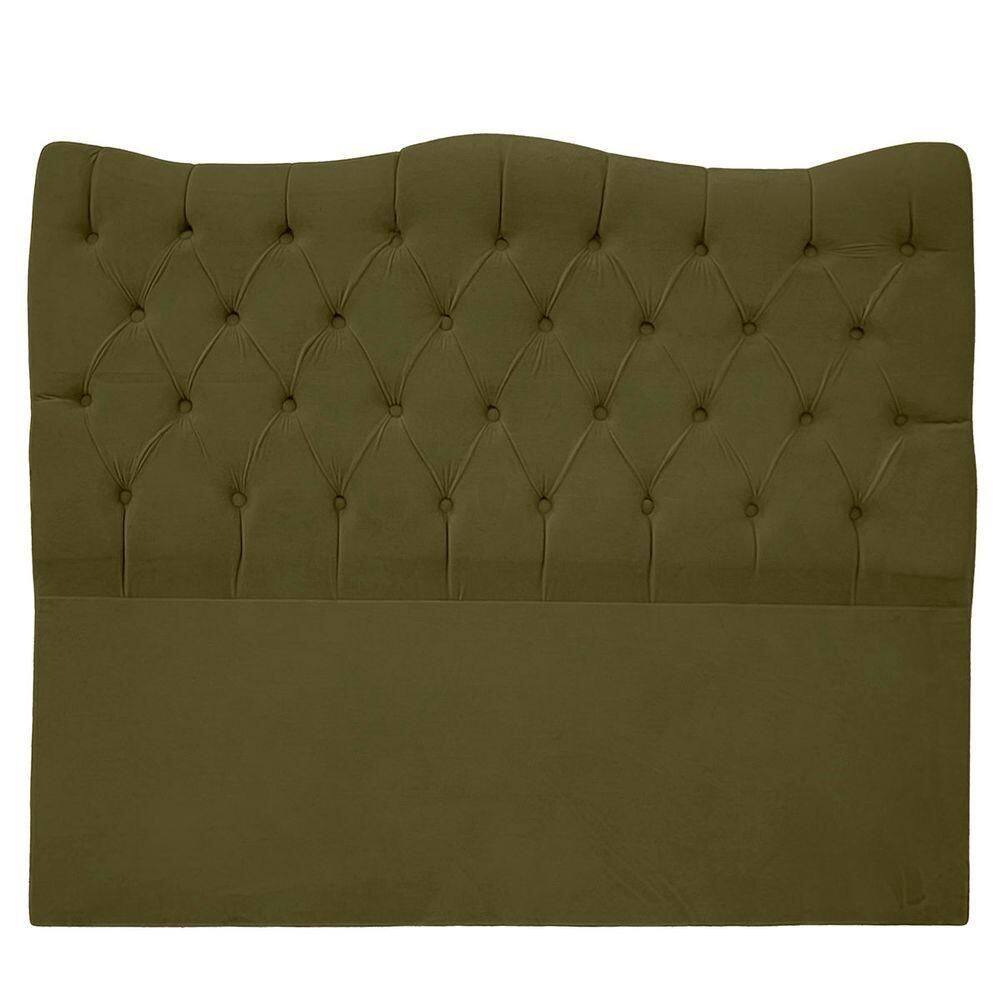 Cabeceira Casal Estofada Para Cama Box Ayla Veludo Cor Capuccino
