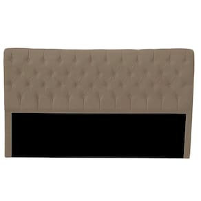 Cabeceira Casal Estofada Para Cama Box Ayla Veludo Cor Capuccino