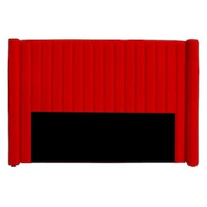 Cabeceira Casal Estofada Para Cama Box Alicia Veludo Cor Vermelho