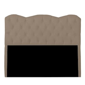 Cabeceira Casal Estofada Para Cama Box Ayla Veludo Cor Capuccino