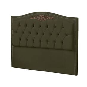 Cabeceira Casal Estofada Para Cama Box Ayla Veludo Cor Capuccino