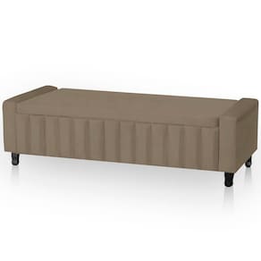 Cabeceira Casal Estofada Para Cama Box Ayla Veludo Cor Capuccino