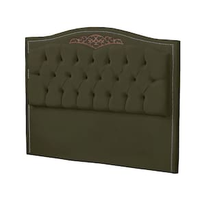 Cabeceira Casal Estofada Para Cama Box Ayla Veludo Cor Capuccino