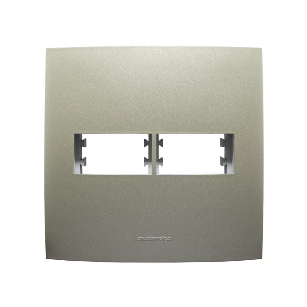 Placa 4X4 com Suporte Para 2 Módulos Inova Pro Class Alumbra Champagne