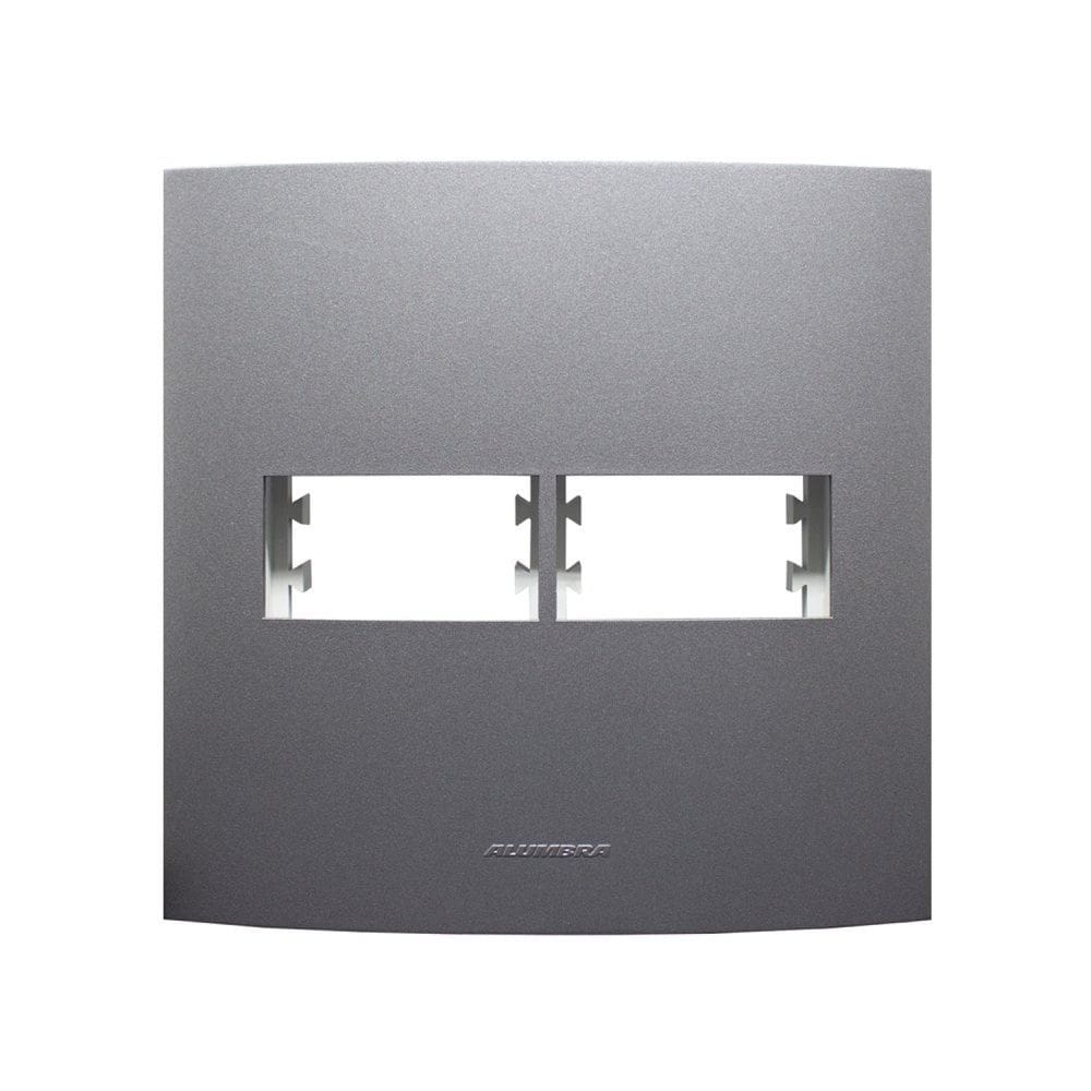 Placa 4X4 com Suporte Para 2 Módulos Inova Pro Class Alumbra Grafite