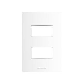 Placa 4x2 2 módulos distanciados com suporte Inova Pro Alumbra Branco