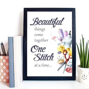Quadro Para Atelier De Costura - Frase 24X18Cm