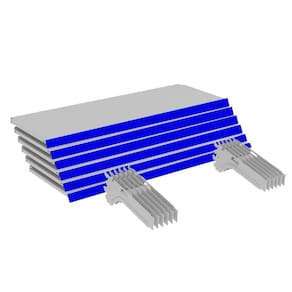 Kit 6 Bandejas Gondola Fit 40 Branco 6X 30X90 Pe Azul