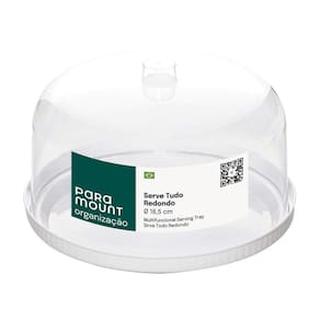 Boleira Multiuso Redonda Serve Tudo Com Tampa Diamond 16,5Cm