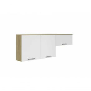 Armário Aéreo 2 Em 1 Cozinhas Itatiaia Clean 2 Portas e Armário Aéreo 1 Porta Horizontal Branco