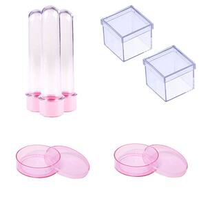 100 Latinhas Acrílicas Tubetes 13Cm Caixinhas 5X5 Rosa