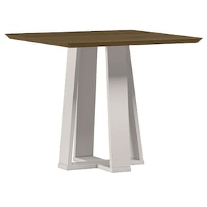 Mesa de Jantar 90x90 cm Valência sem Vidro Off White Imbuia – New Ceval