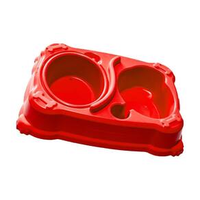 Comedouro E Bebedouro Duplo Prime Vermelho 570Ml Pet Au Jel