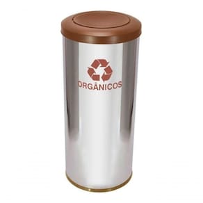 Lixeira Em Aço Inox Com Tampa Meia Esfera Pintada 22L