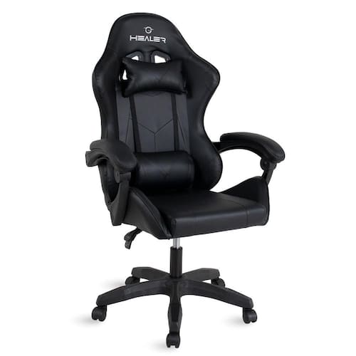 Cadeira Gamer Preta Healer Wells Reclinável Giratória - Preto
