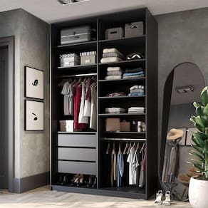 guarda-roupa closet sion 3 gv preto 140 cm