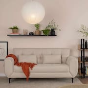 sofá 3 lugares piacenza linho bege 202 cm