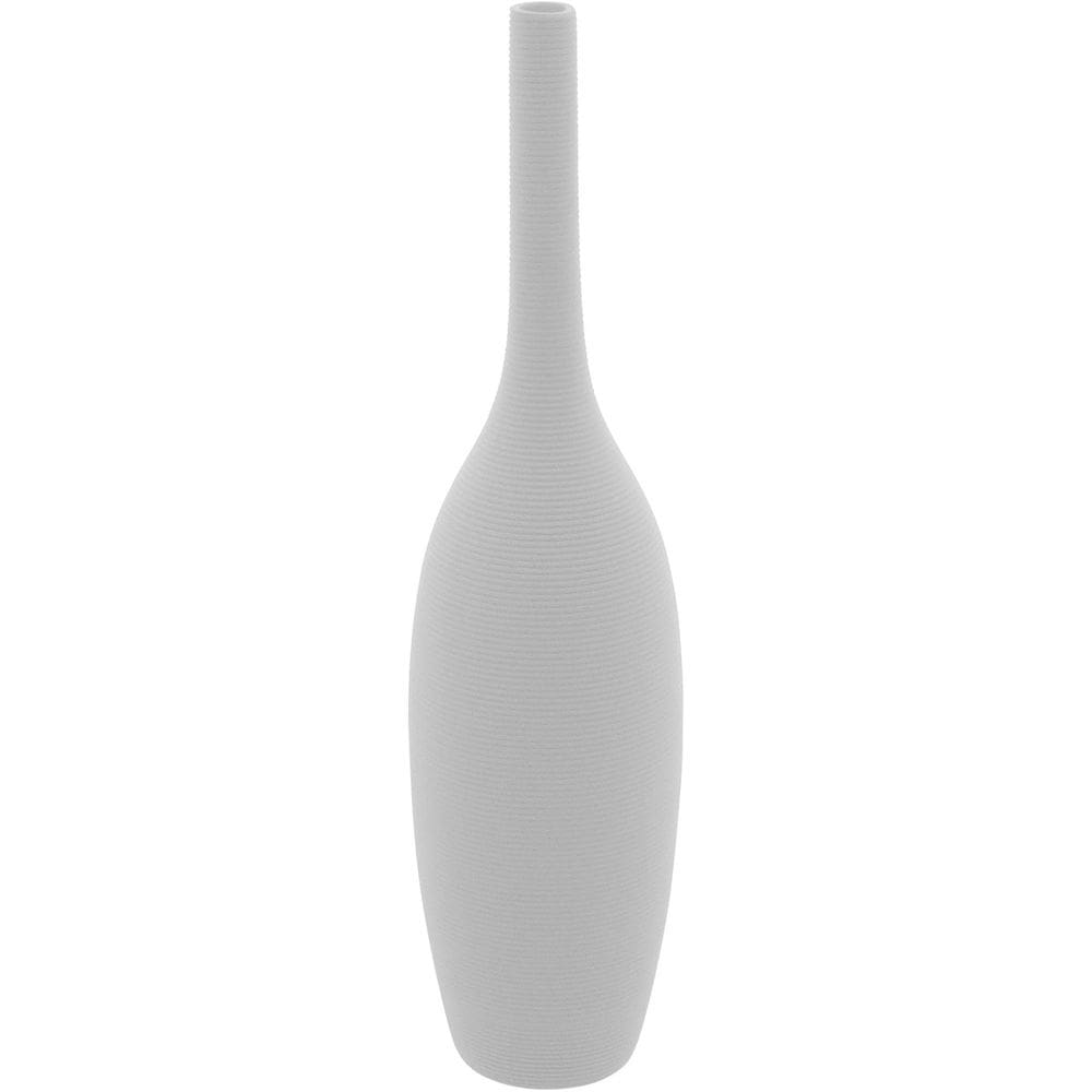 Vaso Decorativo Enfeite Casa Cerâmica 38x9x9cm Branco