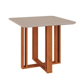 mesa de jantar quadrada com tampo mdf flora cinamomo e off white 95 cm