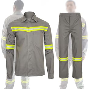 Conjunto Uniforme EPI Nr10 Segurança do Trabalho Mecanico Faixa Eletricista Refletiva Construção Obra Serviço
