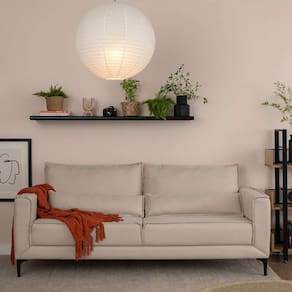 sofá 3 lugares versatti linho bege 210 cm