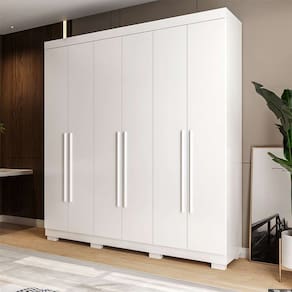 guarda-roupa casal Ágata 6 pt 3 gv branco 199 cm