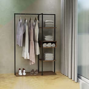 guard-roupa closet industrial urbnflex preto e  104 cm