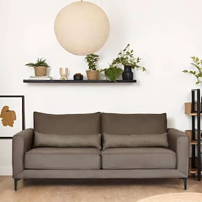 sofá 3 lugares versatti suede marrom 210 cm