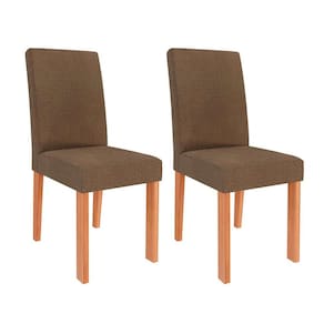 conjunto com 2 cadeiras maia linho mascavo e cinamomo