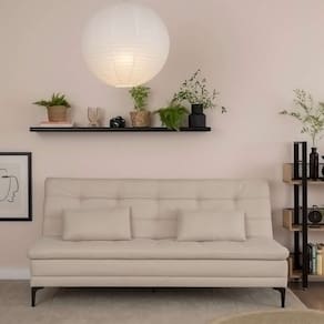 sofá-cama casal 3 lugares prince suede bege