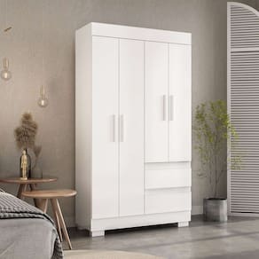 gurada-roupa solteiro maya 4 pt 2 gv branco 100 cm