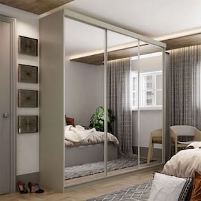 guarda-roupa casal com 3 espelhos geneve 3 pt 4 gv bege