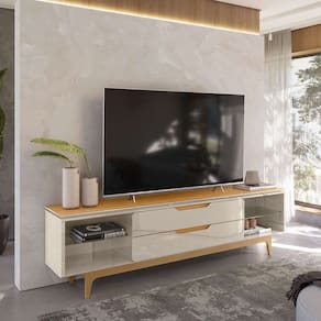 rack para tv até 75 polegadas owen 2 gv off white 218 cm